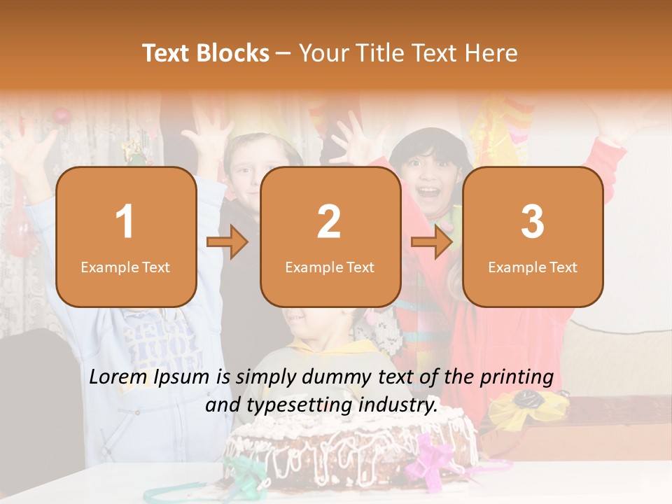 A Group Of Children Celebrating A Birthday With A Cake PowerPoint Template