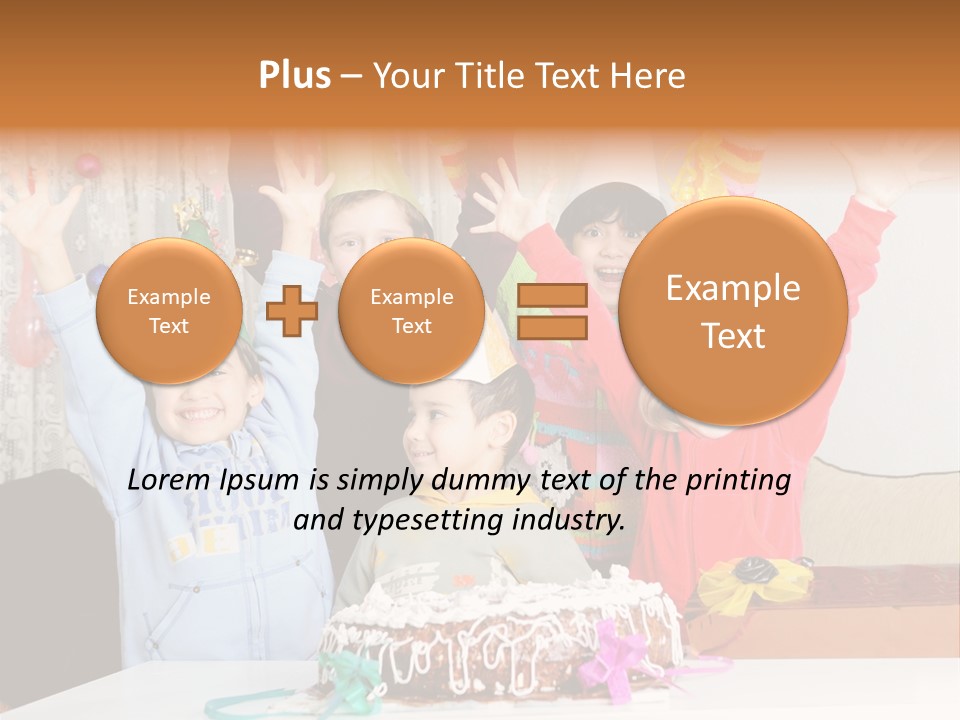 A Group Of Children Celebrating A Birthday With A Cake PowerPoint Template