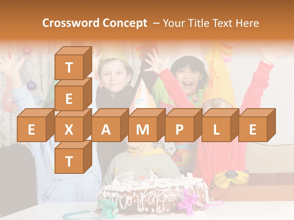 A Group Of Children Celebrating A Birthday With A Cake PowerPoint Template