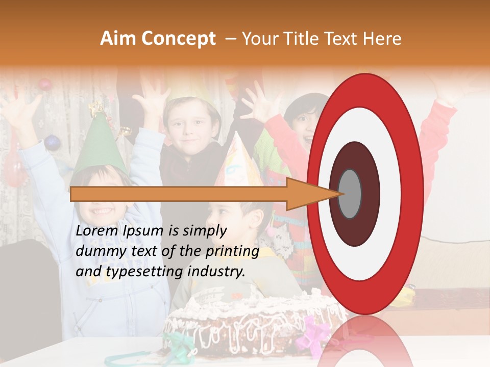 A Group Of Children Celebrating A Birthday With A Cake PowerPoint Template