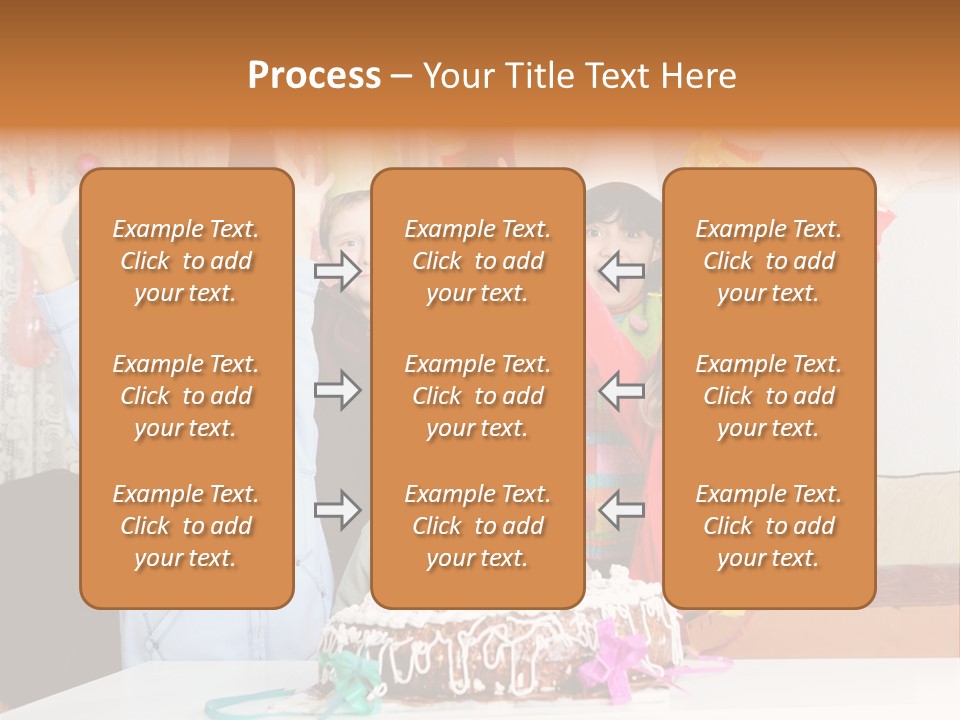 A Group Of Children Celebrating A Birthday With A Cake PowerPoint Template