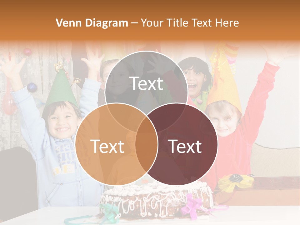 A Group Of Children Celebrating A Birthday With A Cake PowerPoint Template