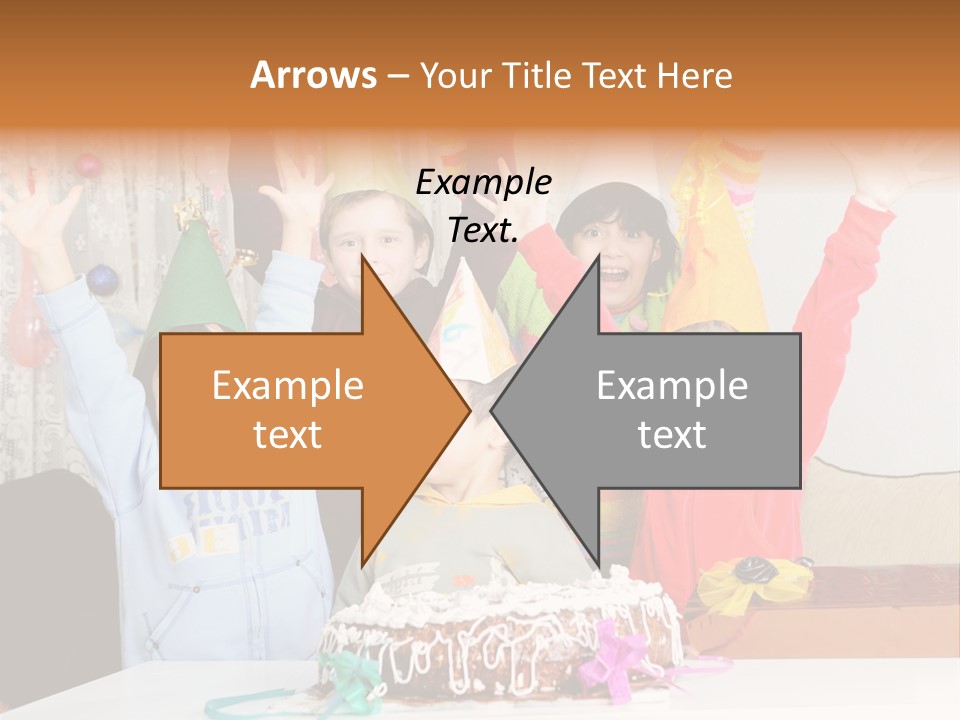 A Group Of Children Celebrating A Birthday With A Cake PowerPoint Template