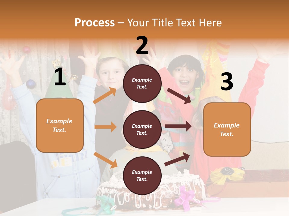 A Group Of Children Celebrating A Birthday With A Cake PowerPoint Template