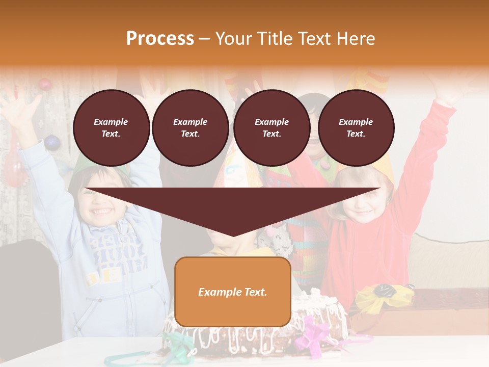 A Group Of Children Celebrating A Birthday With A Cake PowerPoint Template