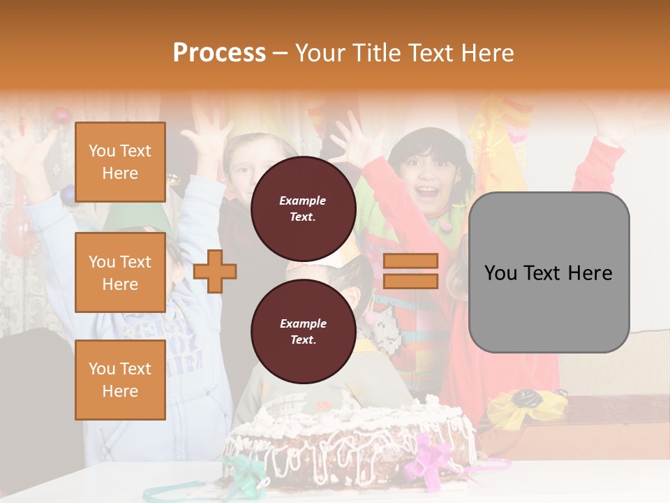 A Group Of Children Celebrating A Birthday With A Cake PowerPoint Template