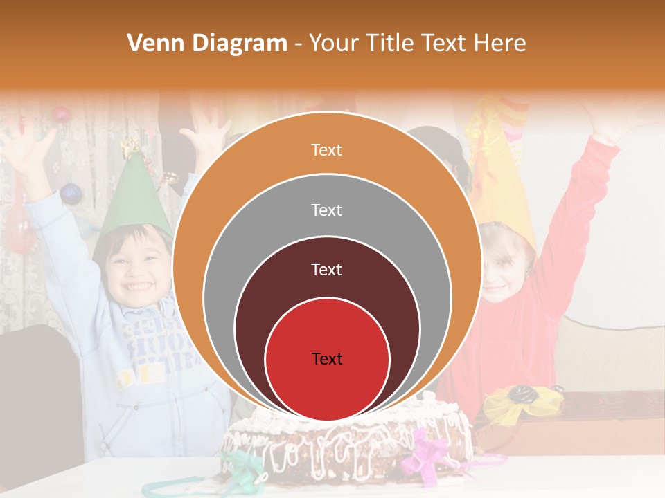 A Group Of Children Celebrating A Birthday With A Cake PowerPoint Template