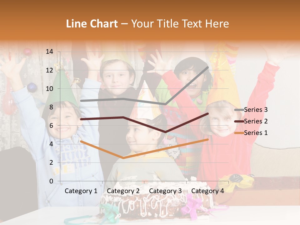 A Group Of Children Celebrating A Birthday With A Cake PowerPoint Template