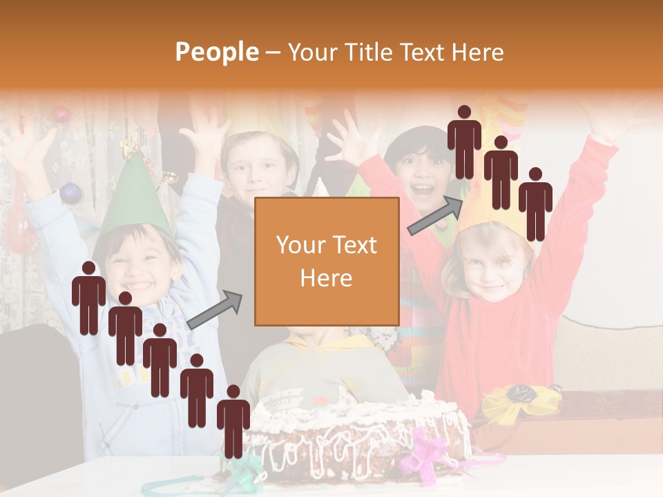 A Group Of Children Celebrating A Birthday With A Cake PowerPoint Template