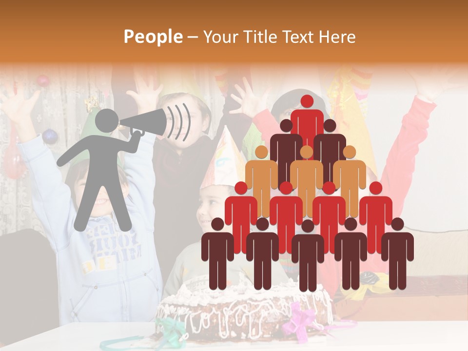 A Group Of Children Celebrating A Birthday With A Cake PowerPoint Template