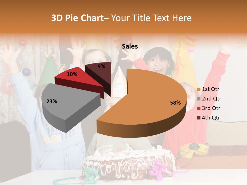 A Group Of Children Celebrating A Birthday With A Cake PowerPoint Template