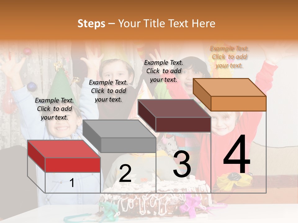 A Group Of Children Celebrating A Birthday With A Cake PowerPoint Template