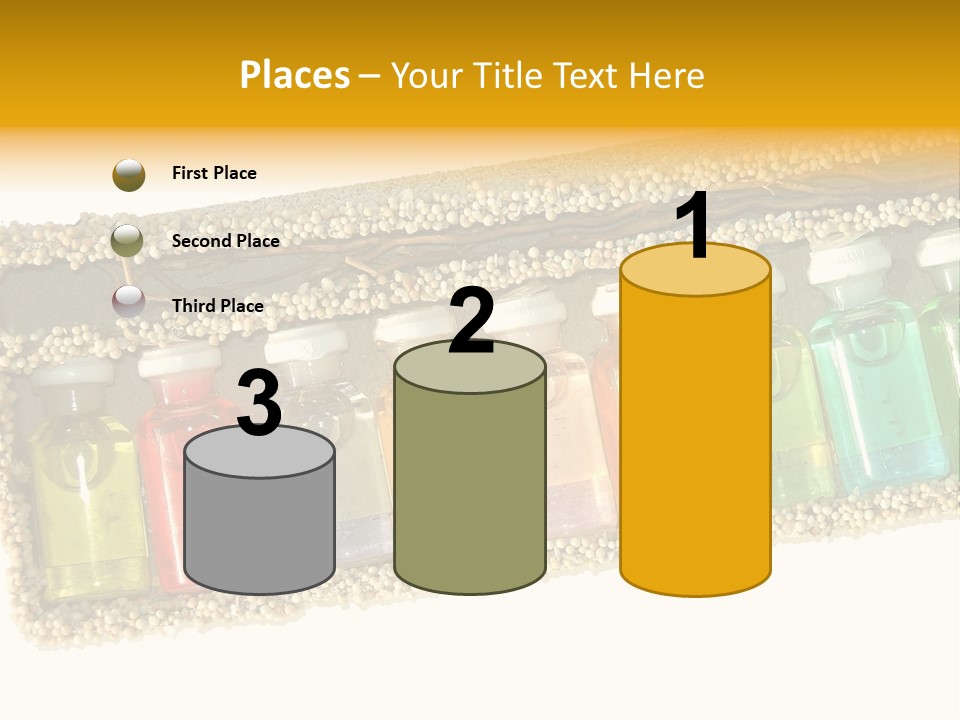 A Group Of Bottles Of Different Colors In A Box PowerPoint Template