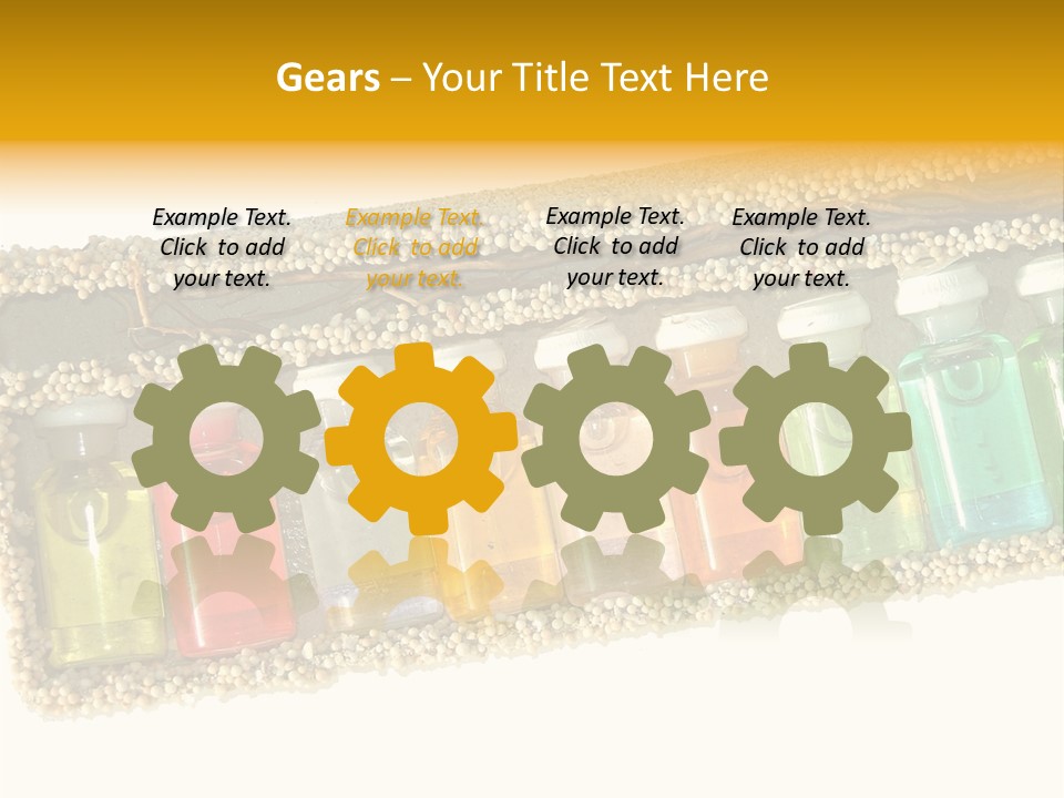 A Group Of Bottles Of Different Colors In A Box PowerPoint Template