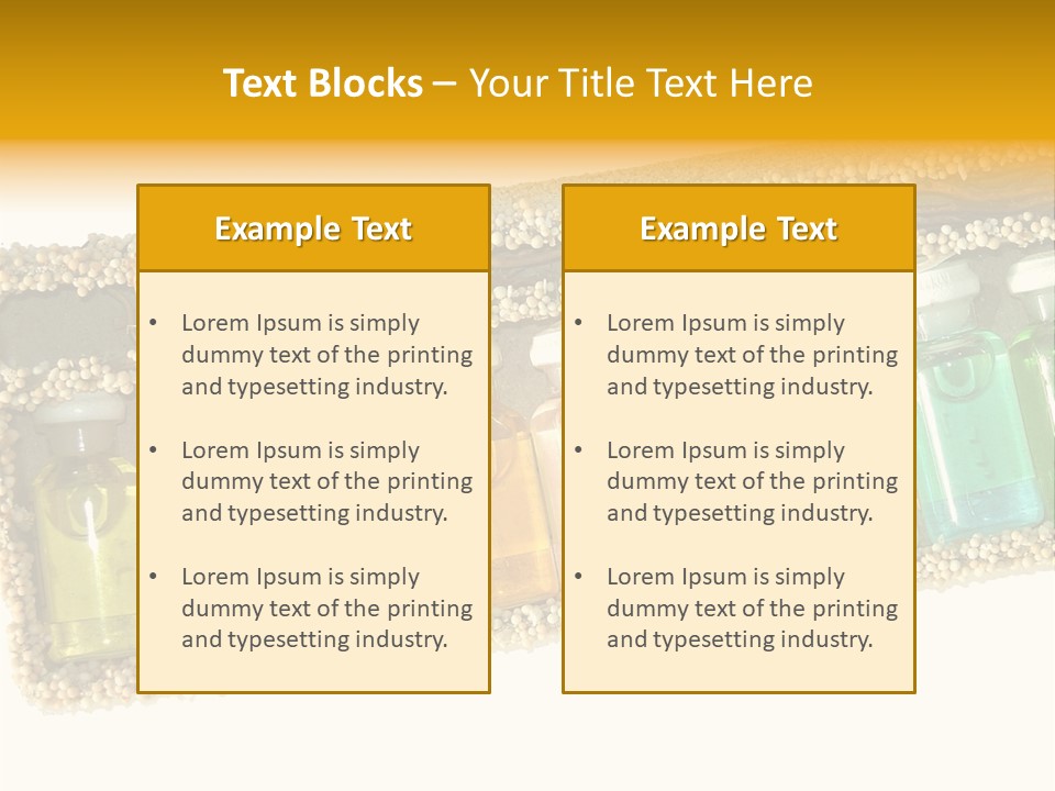 A Group Of Bottles Of Different Colors In A Box PowerPoint Template