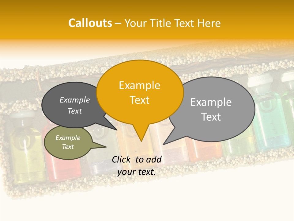 A Group Of Bottles Of Different Colors In A Box PowerPoint Template