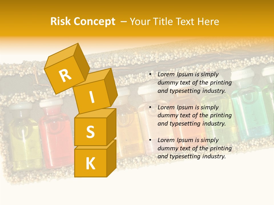 A Group Of Bottles Of Different Colors In A Box PowerPoint Template