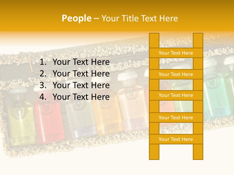 A Group Of Bottles Of Different Colors In A Box PowerPoint Template