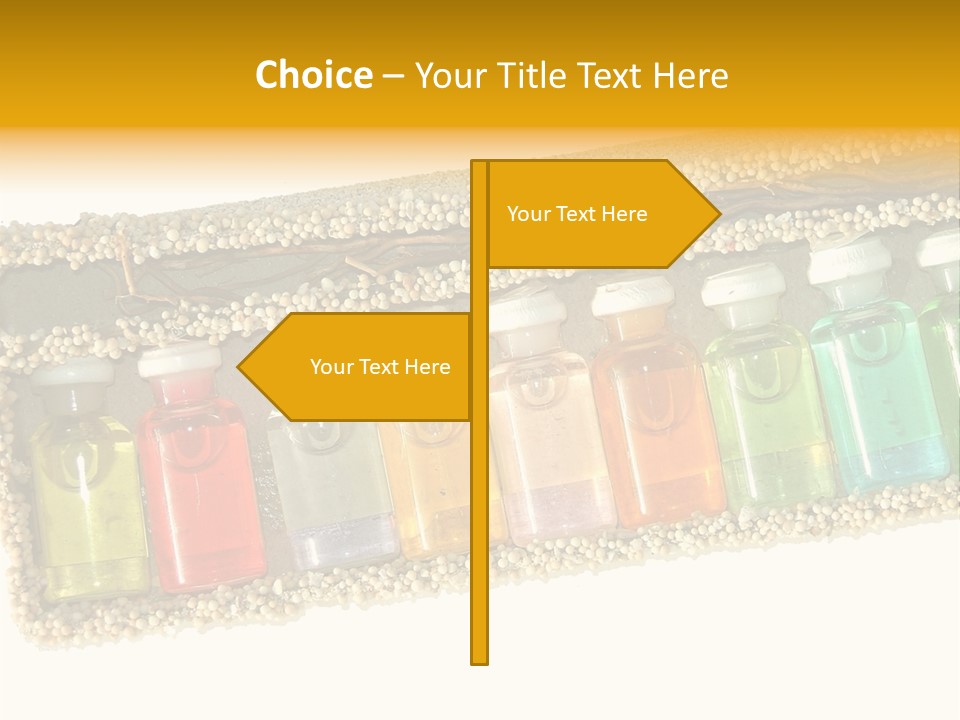 A Group Of Bottles Of Different Colors In A Box PowerPoint Template