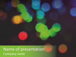 A Blurry Image Of Colorful Lights On A Black Background PowerPoint Template
