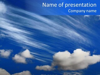 A Blue Sky With Clouds And A Plane In The Sky PowerPoint Template