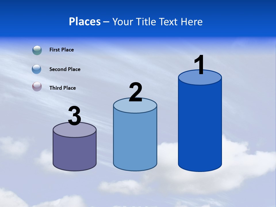 A Blue Sky With Clouds And A Plane In The Sky PowerPoint Template
