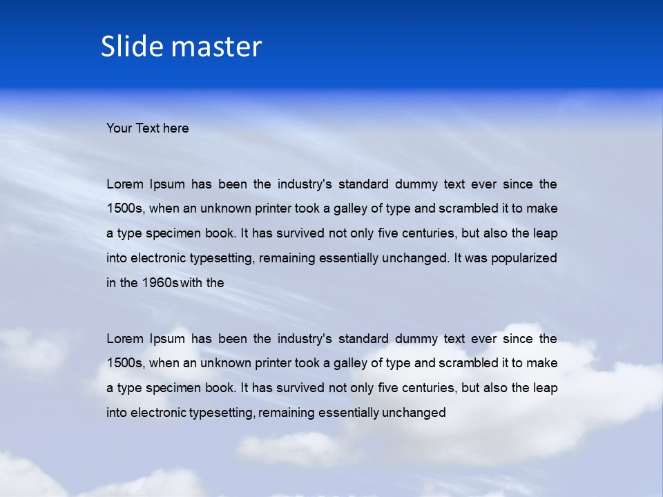 A Blue Sky With Clouds And A Plane In The Sky PowerPoint Template