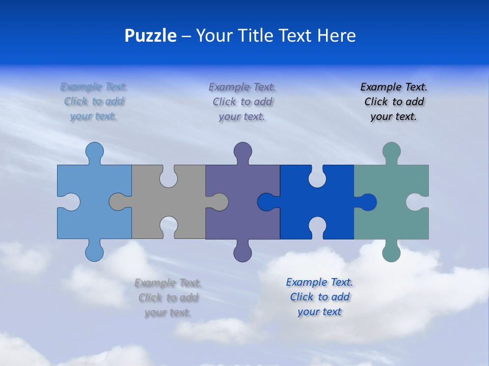 A Blue Sky With Clouds And A Plane In The Sky PowerPoint Template