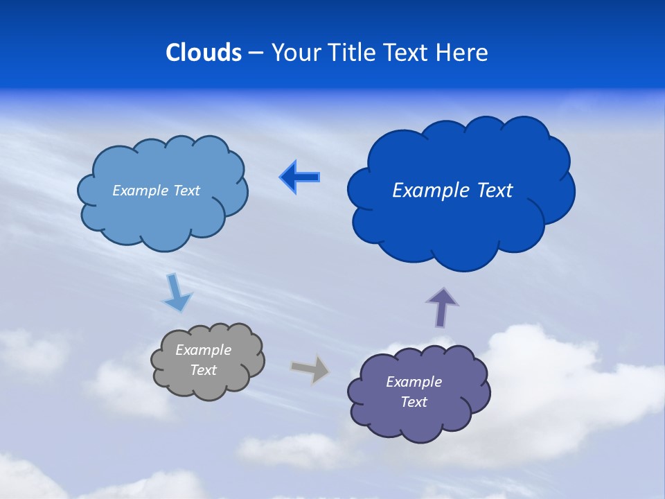 A Blue Sky With Clouds And A Plane In The Sky PowerPoint Template