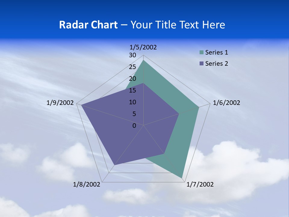 A Blue Sky With Clouds And A Plane In The Sky PowerPoint Template