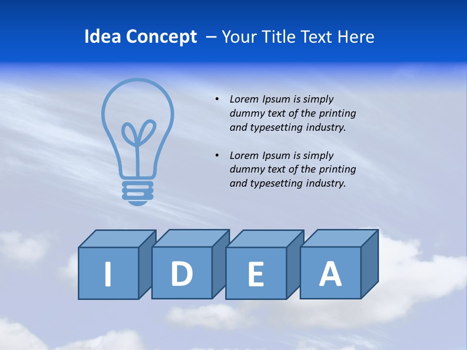 A Blue Sky With Clouds And A Plane In The Sky PowerPoint Template