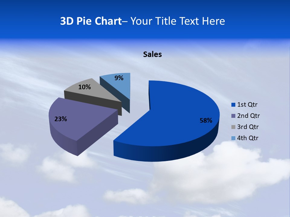 A Blue Sky With Clouds And A Plane In The Sky PowerPoint Template