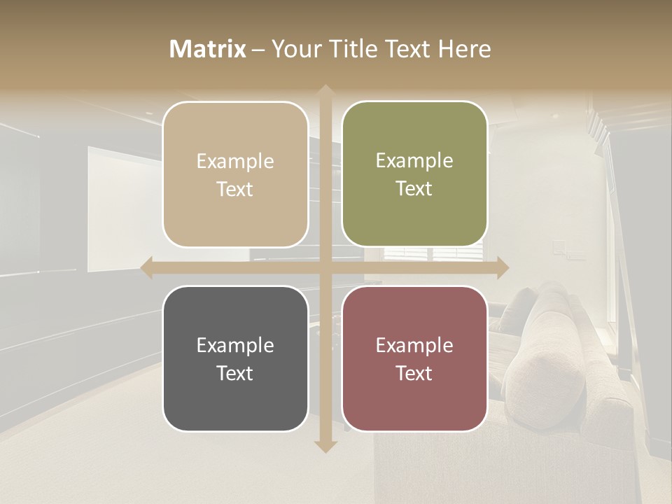 A Living Room With A Large Screen On The Wall PowerPoint Template