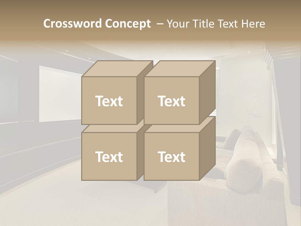 A Living Room With A Large Screen On The Wall PowerPoint Template