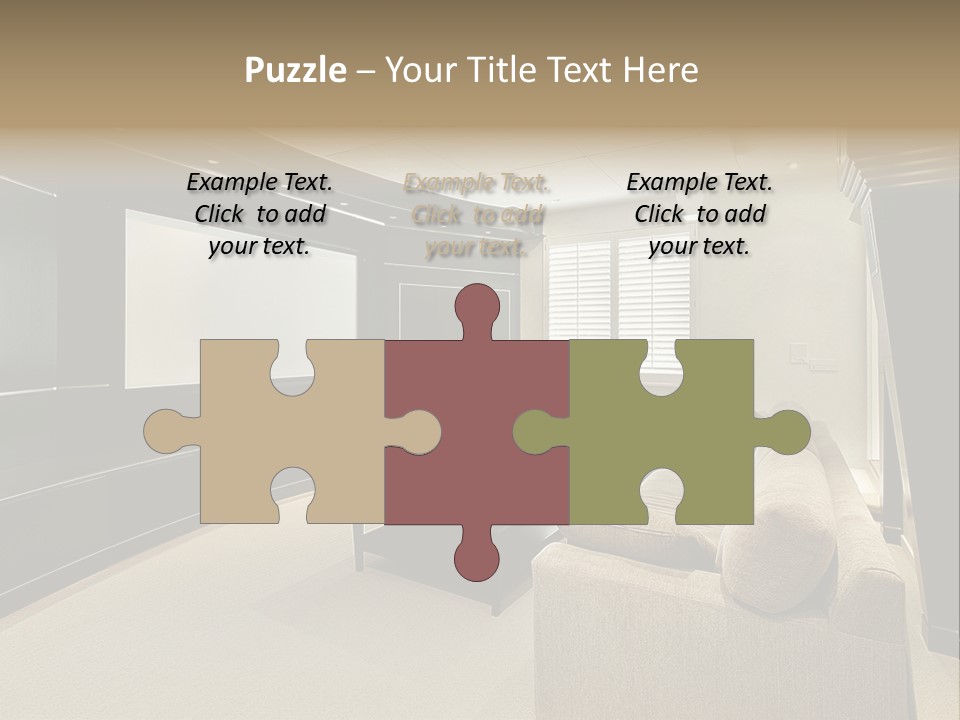 A Living Room With A Large Screen On The Wall PowerPoint Template