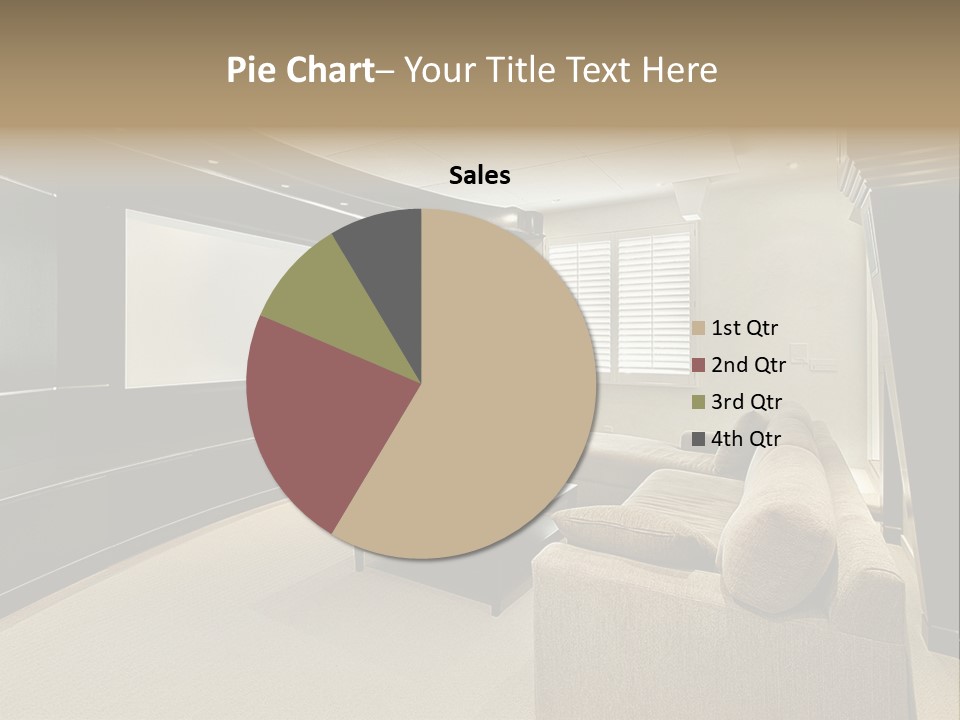 A Living Room With A Large Screen On The Wall PowerPoint Template