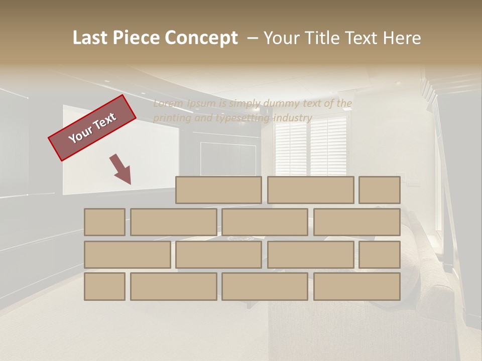 A Living Room With A Large Screen On The Wall PowerPoint Template