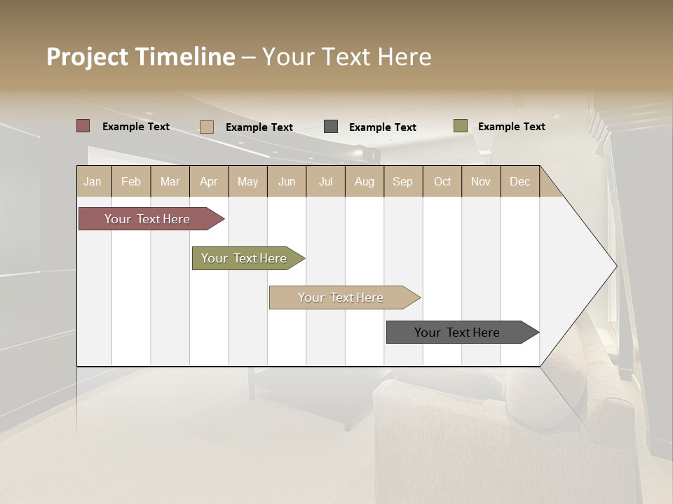 A Living Room With A Large Screen On The Wall PowerPoint Template