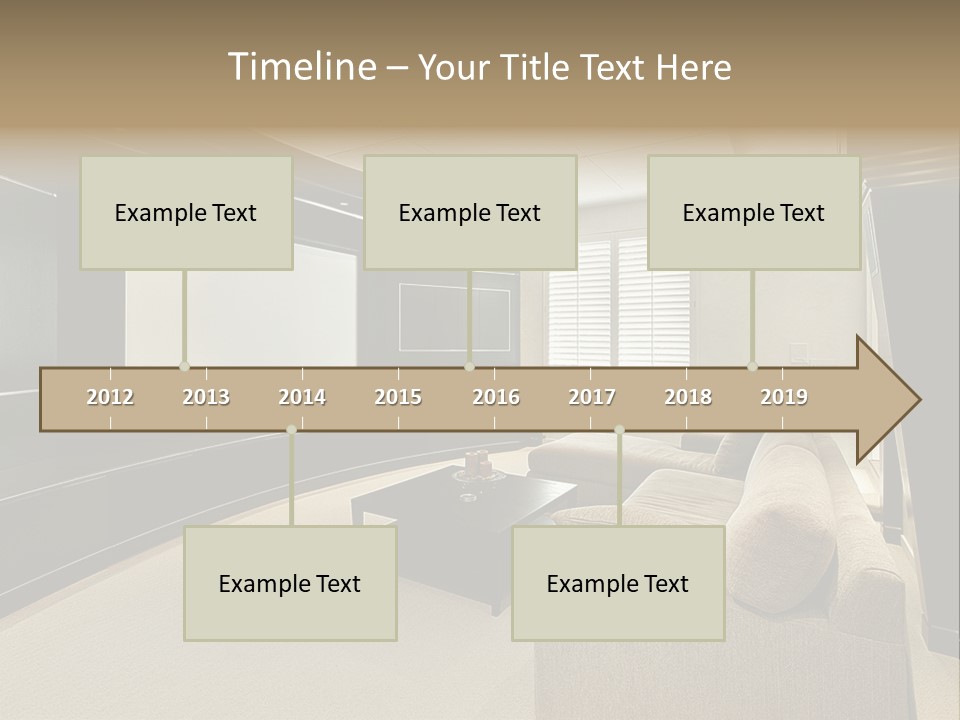 A Living Room With A Large Screen On The Wall PowerPoint Template