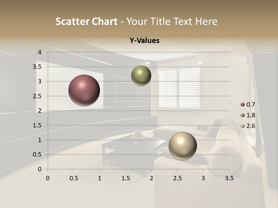 A Living Room With A Large Screen On The Wall PowerPoint Template