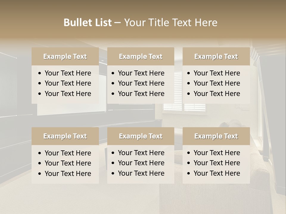 A Living Room With A Large Screen On The Wall PowerPoint Template