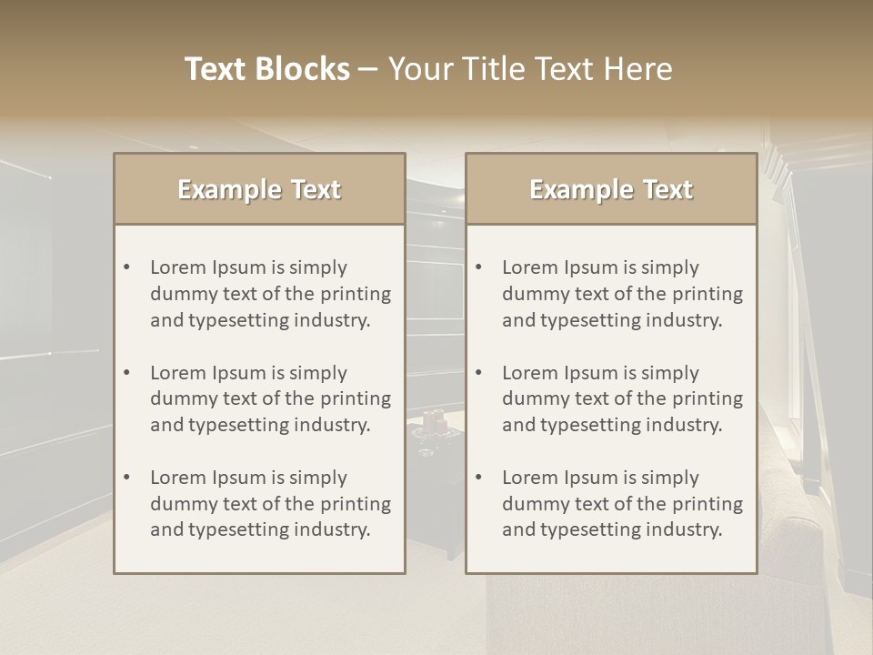 A Living Room With A Large Screen On The Wall PowerPoint Template