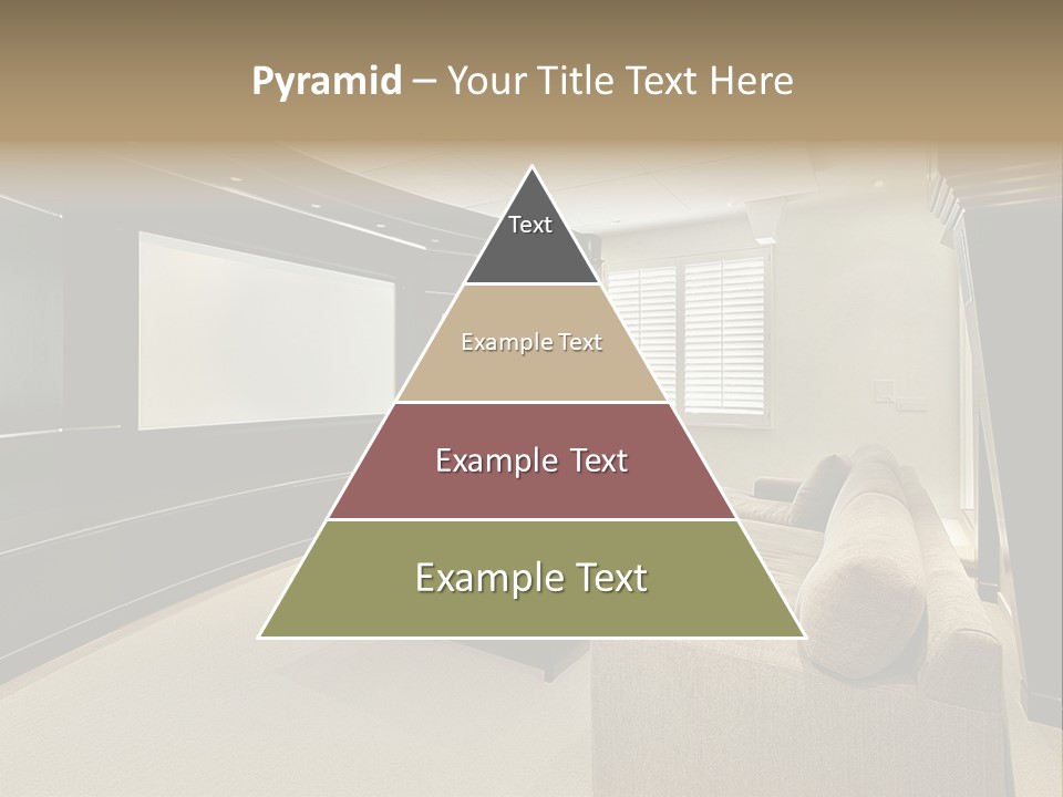 A Living Room With A Large Screen On The Wall PowerPoint Template