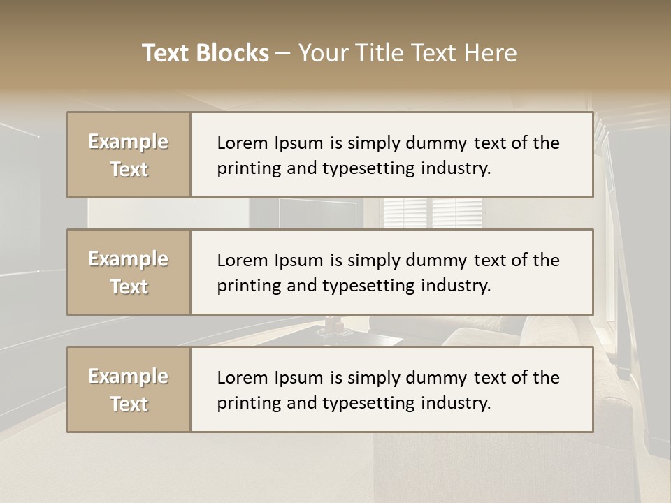 A Living Room With A Large Screen On The Wall PowerPoint Template