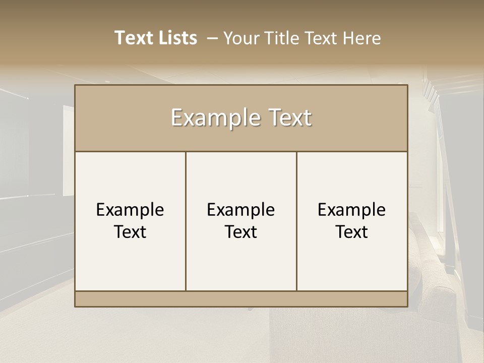 A Living Room With A Large Screen On The Wall PowerPoint Template