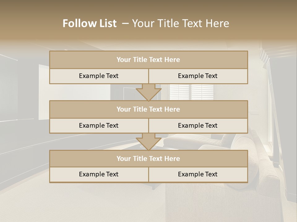 A Living Room With A Large Screen On The Wall PowerPoint Template