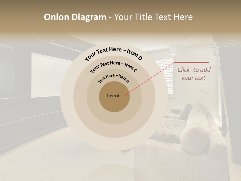 A Living Room With A Large Screen On The Wall PowerPoint Template