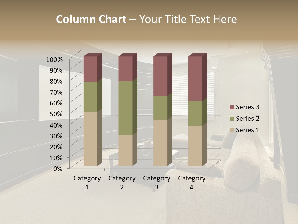 A Living Room With A Large Screen On The Wall PowerPoint Template