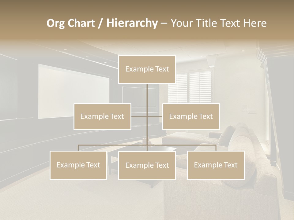 A Living Room With A Large Screen On The Wall PowerPoint Template