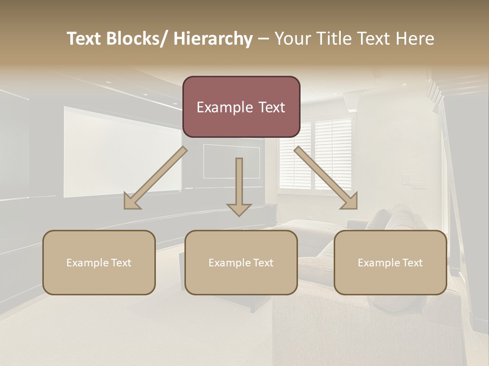 A Living Room With A Large Screen On The Wall PowerPoint Template